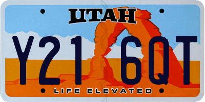 UT license plate Y216QT