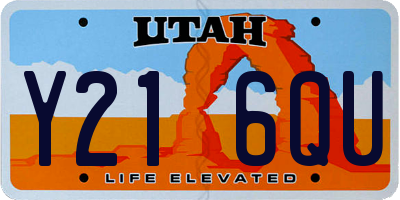 UT license plate Y216QU