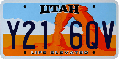 UT license plate Y216QV
