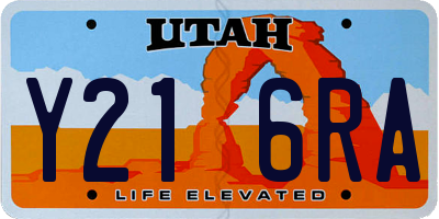UT license plate Y216RA