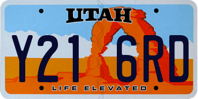 UT license plate Y216RD