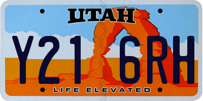 UT license plate Y216RH