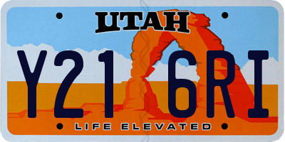 UT license plate Y216RI