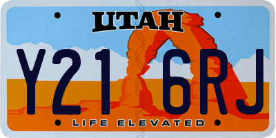 UT license plate Y216RJ