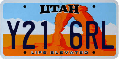 UT license plate Y216RL