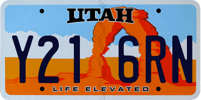 UT license plate Y216RN