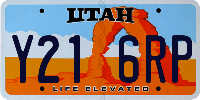 UT license plate Y216RP