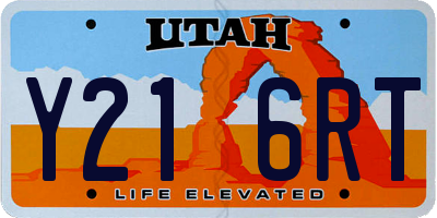UT license plate Y216RT