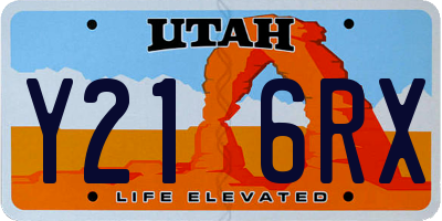 UT license plate Y216RX