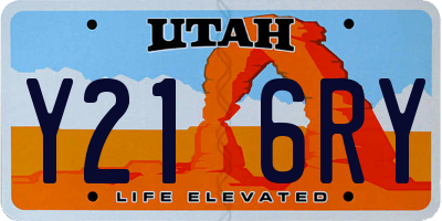 UT license plate Y216RY