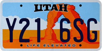 UT license plate Y216SG