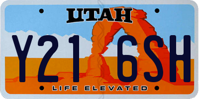 UT license plate Y216SH