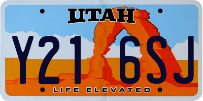UT license plate Y216SJ
