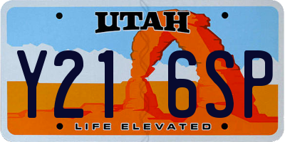 UT license plate Y216SP