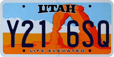 UT license plate Y216SQ