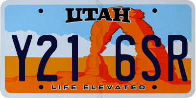 UT license plate Y216SR