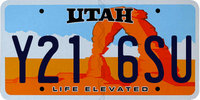 UT license plate Y216SU