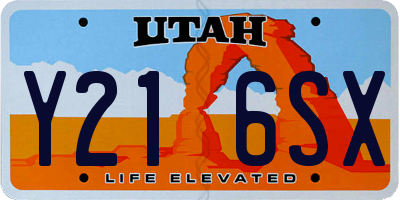 UT license plate Y216SX