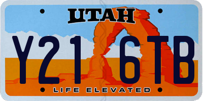 UT license plate Y216TB