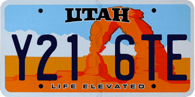 UT license plate Y216TE