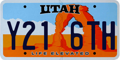 UT license plate Y216TH