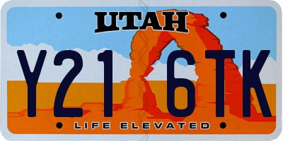 UT license plate Y216TK