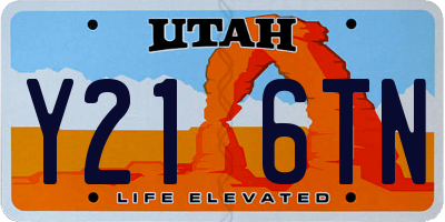 UT license plate Y216TN