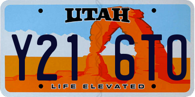 UT license plate Y216TO