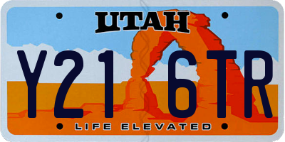 UT license plate Y216TR