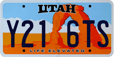 UT license plate Y216TS