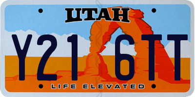 UT license plate Y216TT