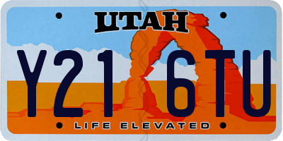UT license plate Y216TU