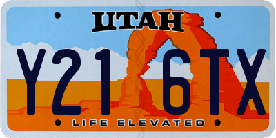 UT license plate Y216TX