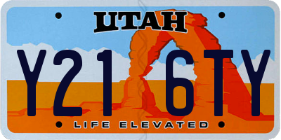 UT license plate Y216TY