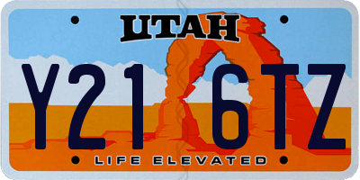 UT license plate Y216TZ