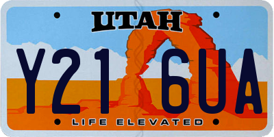 UT license plate Y216UA