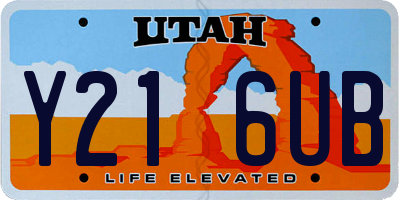 UT license plate Y216UB