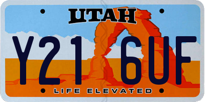UT license plate Y216UF