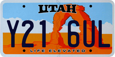 UT license plate Y216UL