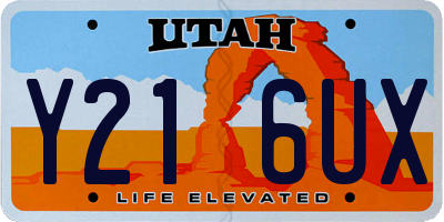 UT license plate Y216UX