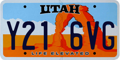 UT license plate Y216VG