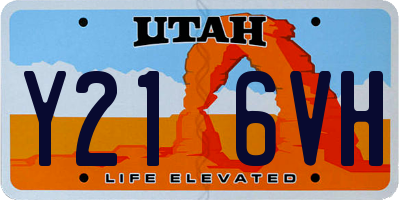 UT license plate Y216VH