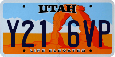 UT license plate Y216VP