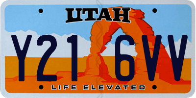 UT license plate Y216VV