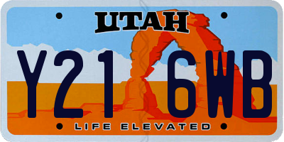 UT license plate Y216WB