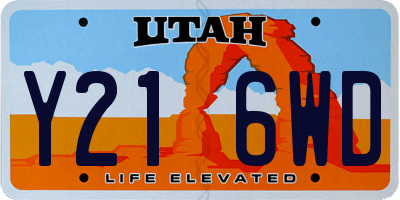 UT license plate Y216WD
