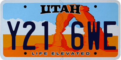 UT license plate Y216WE