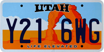 UT license plate Y216WG
