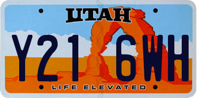 UT license plate Y216WH