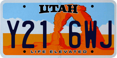 UT license plate Y216WJ